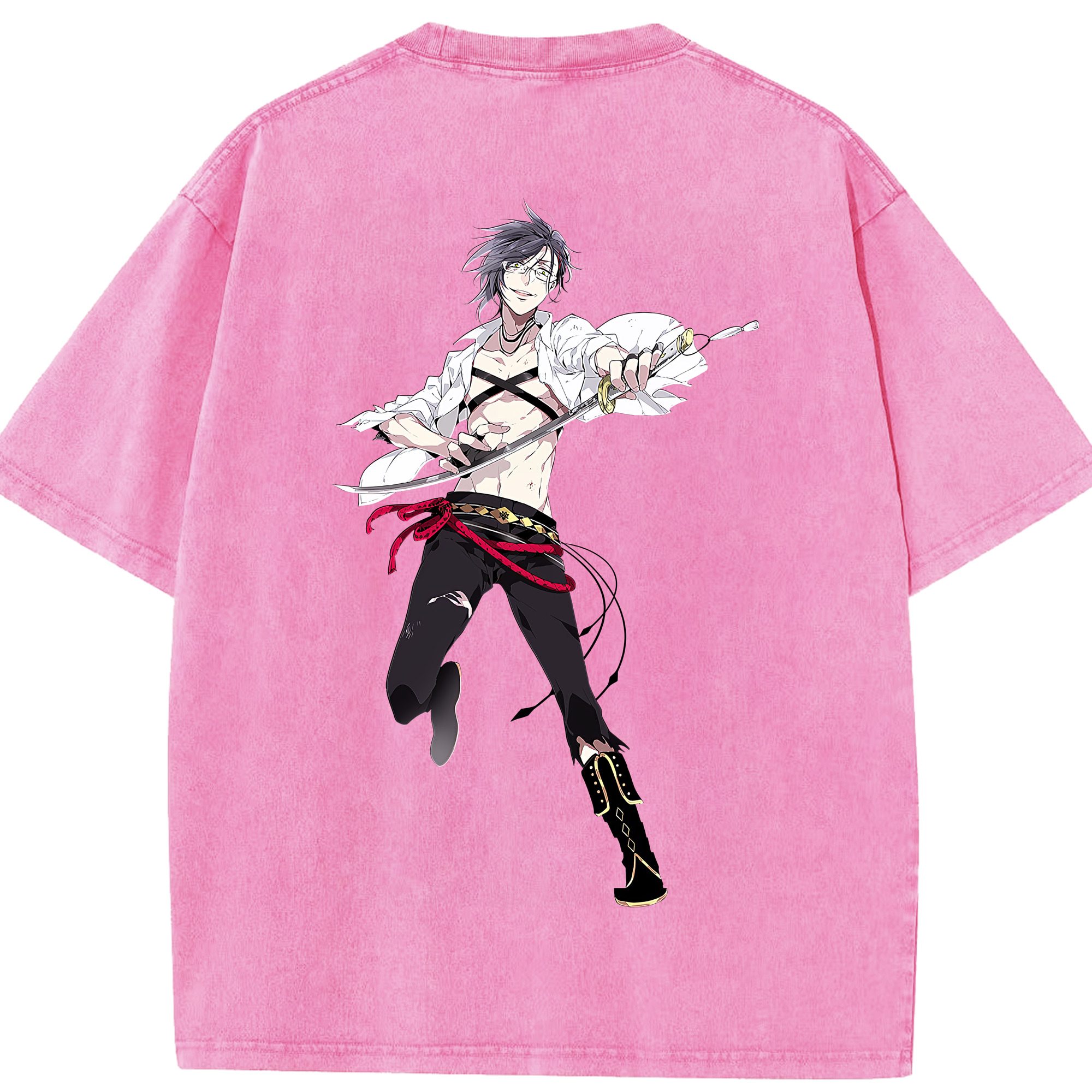 （画像用） 刀剣乱舞 Touken Ranbu 綿100% ヴィンテージ風 半袖Tシャツ（背面プリント）